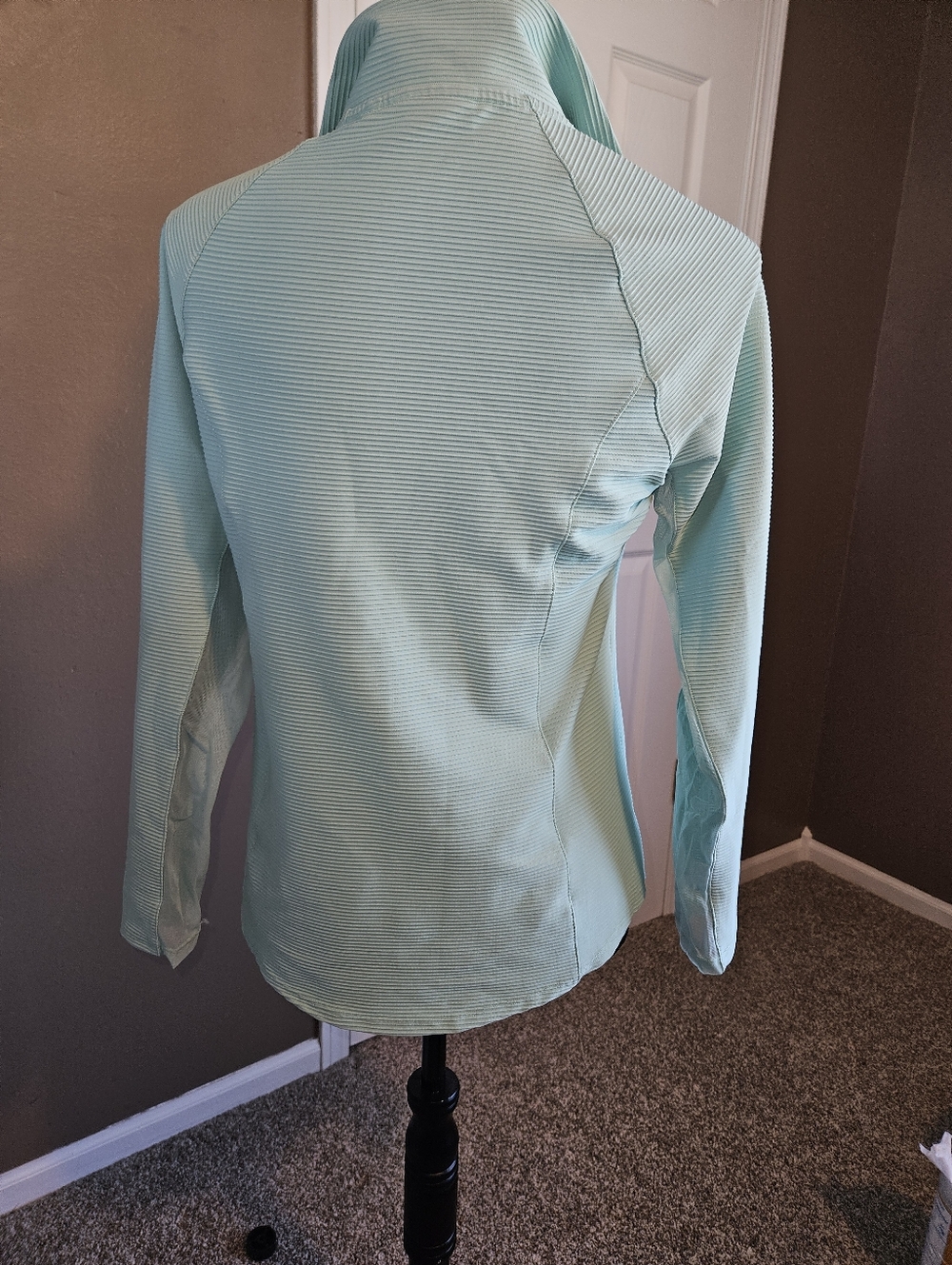Chico's Mint Quarter-Zip Ribbed Pullover - Picture 2 of 4